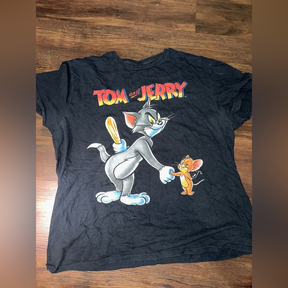 Tom and Jerry men’s Black T-Shirt C38